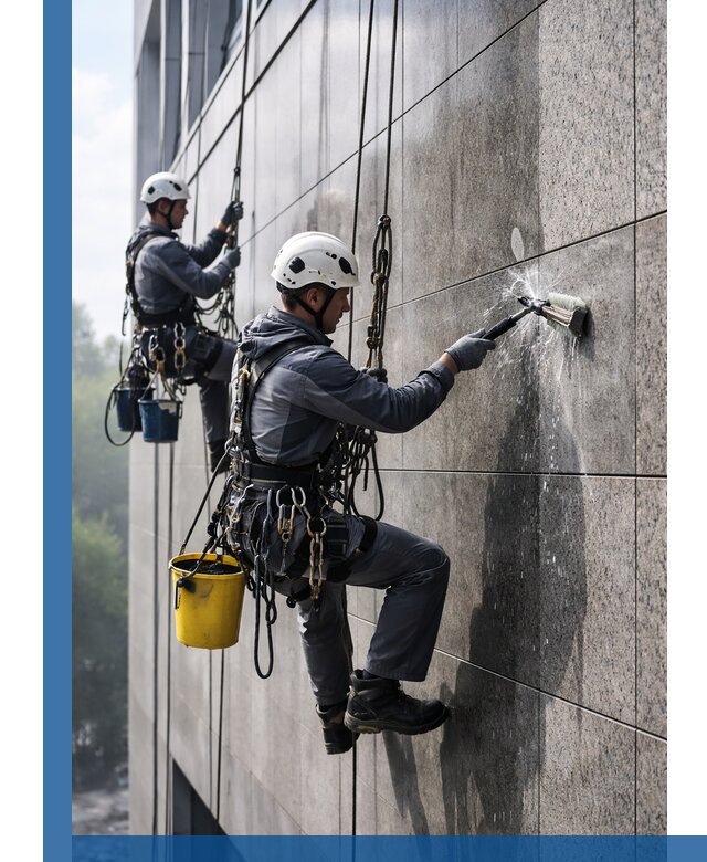 Профессиональная мойка фасада из керамогранита в Кизляре