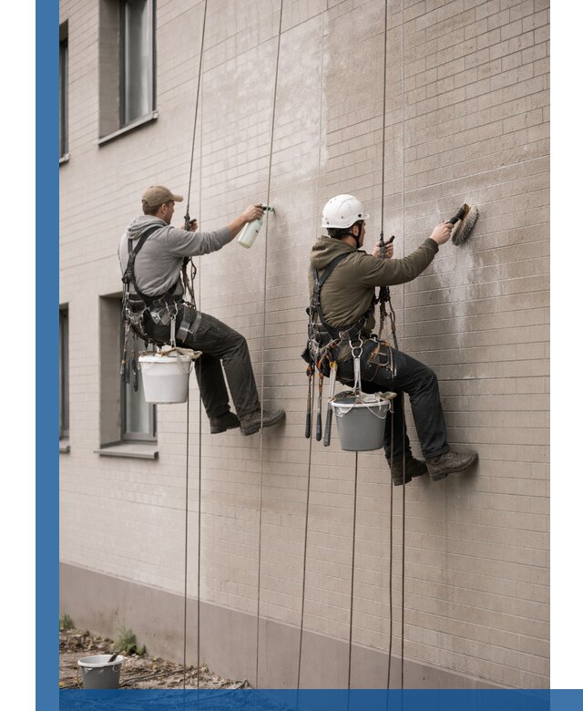 Удаление высолов с фасада зданий в Кизляре без повреждений и следов