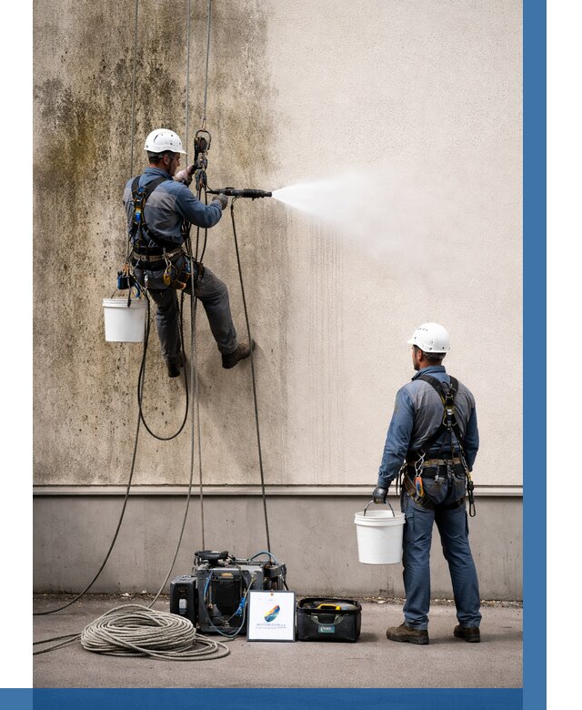 Очистка фасада от плесени в Кизляре от 305 р. | ВЫСОТНИК-Кзр