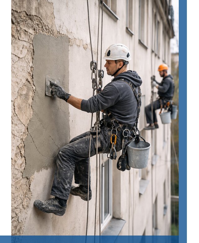 Восстановление штукатурки фасада в Кизляре от 1219 р. | ВЫСОТНИК-Кзр