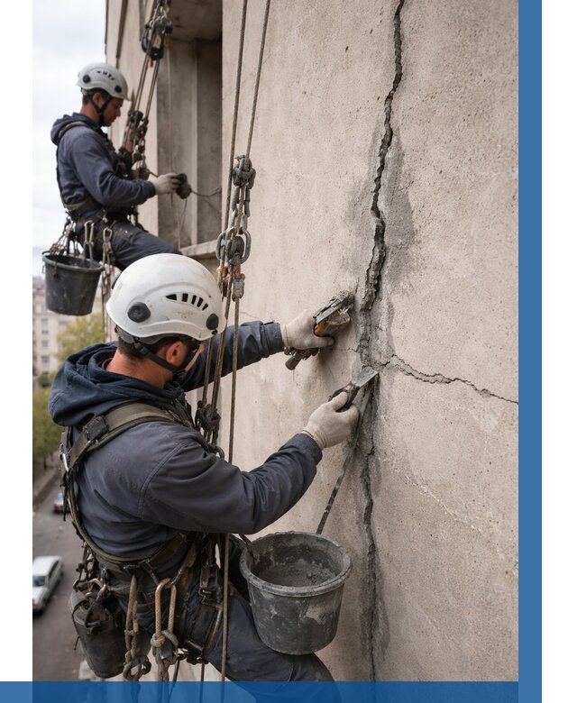 Заделка трещин на фасаде в Кизляре от 914 р. | ВЫСОТНИК-Кзр