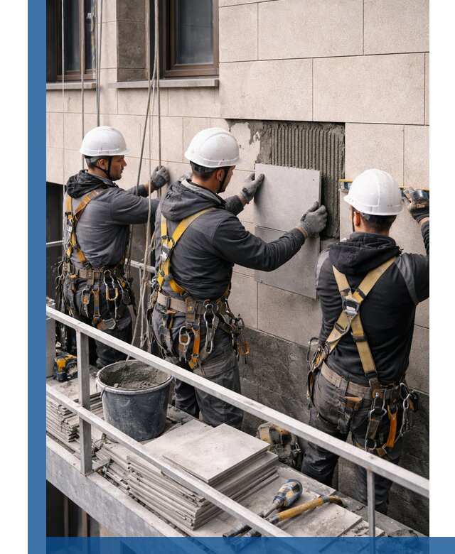 Ремонт облицовки фасада плиткой в Кизляре с гарантией