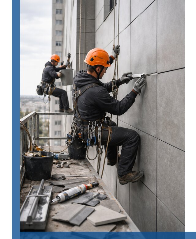 Профессиональный ремонт фасада из керамогранита в Кизляре