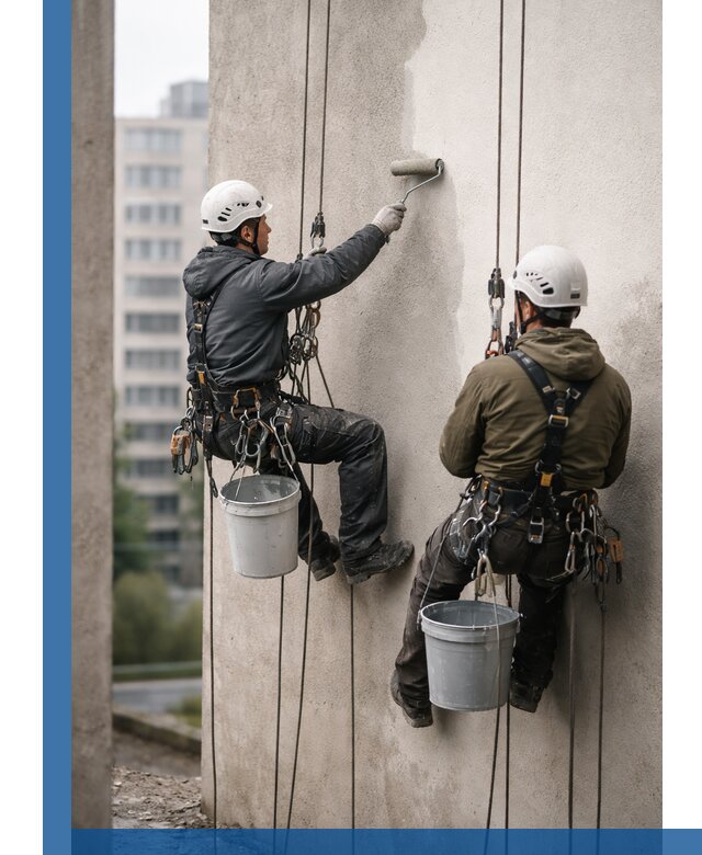 Покраска фасадов высотными альпинистами в Кизляре с гарантией