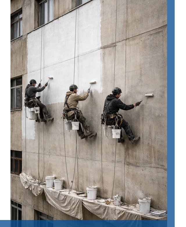 Покраска бетонного фасада в Кизляре от 356 р за м2 | ВЫСОТНИК-Кзр