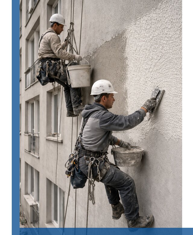 Нанесение декоративной штукатурки короед на фасад в Кизляре