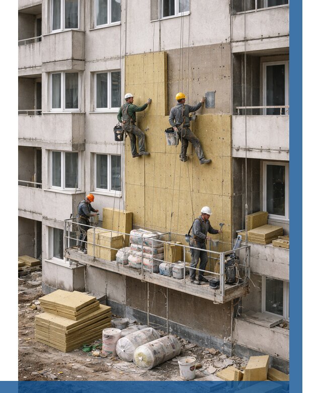 Утепление фасада минватой в Кизляре от 1524 р. | ВЫСОТНИК-Кзр