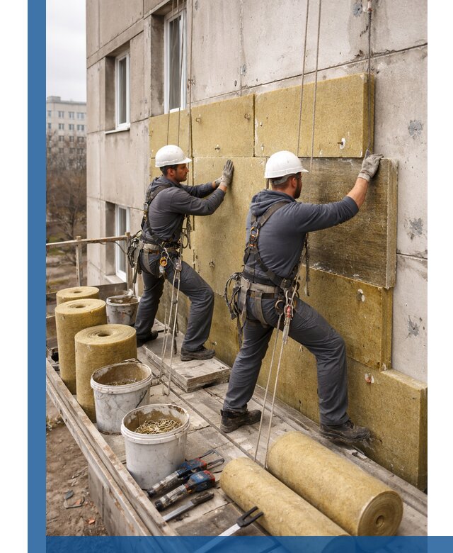 Утепление фасада минватой в Кизляре под ключ с гарантией