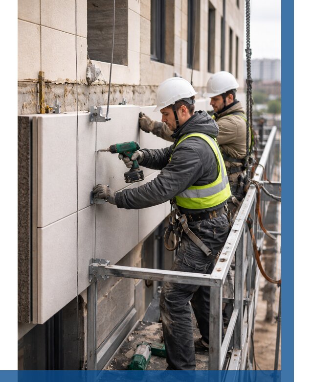 Монтаж фасадных термопанелей в Кизляре от 1524 р. | ВЫСОТНИК-Кзр