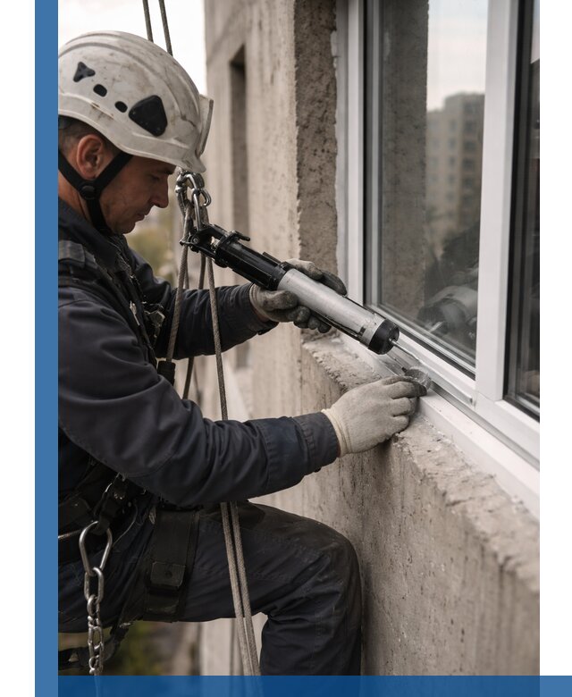 Герметизация оконных швов снаружи в Кизляре профессионально