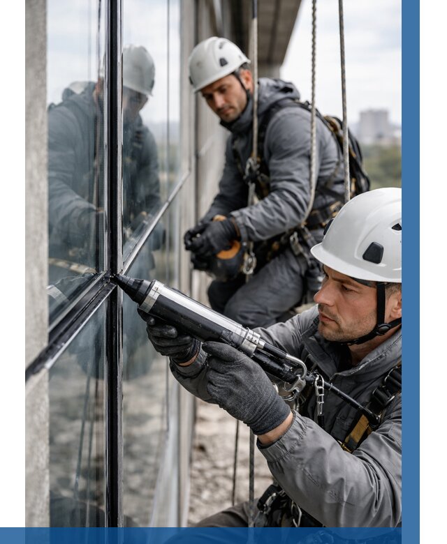 Герметизация витражных швов в Кизляре от 660 р. | ВЫСОТНИК-Кзр