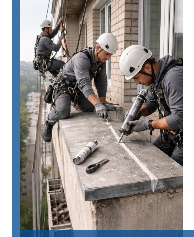 Герметизация балконного козырька в Кизляре профессионально