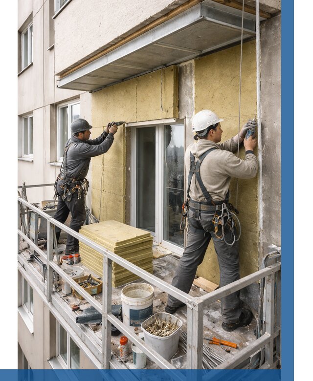 Утепление балкона снаружи в Кизляре от 1626 р. под ключ ВЫСОТНИК-Кзр