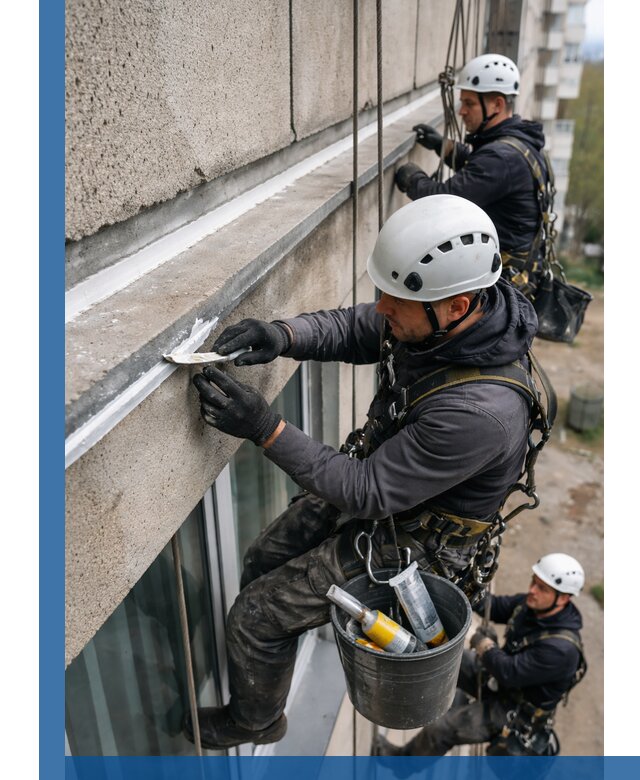 Герметизация примыкания балкона в Кизляре под ключ с гарантией