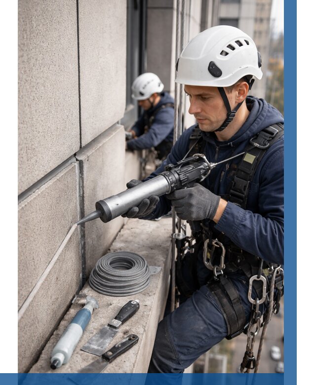 Герметизация деформационных швов фасада в Кизляре от 711 | ВЫСОТНИК-Кзр