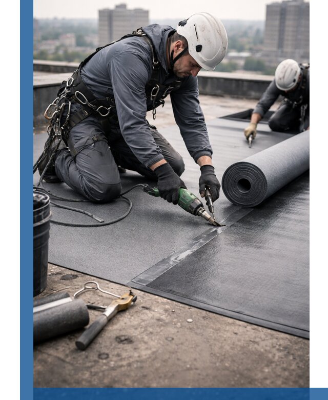 Ремонт мягкой кровли в Кизляре с выездом промальпинистов