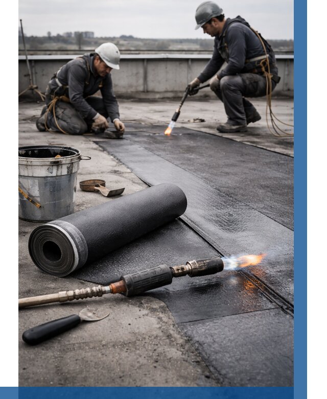 Ремонт рулонной кровли в Кизляре от 660 р. | ВЫСОТНИК-Кзр