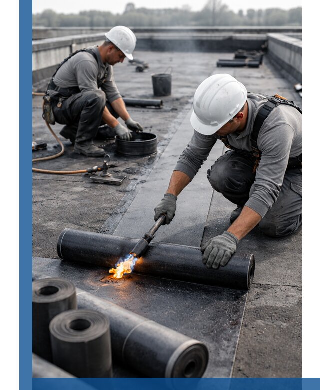 Ремонт рулонной кровли в Кизляре герметизация и восстановление