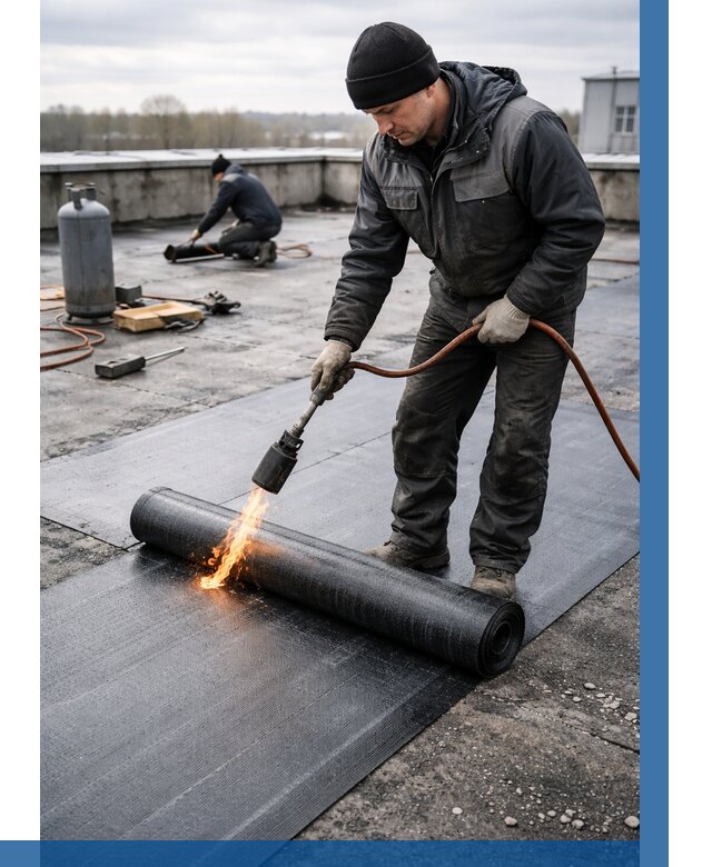 Ремонт наплавляемой кровли в Кизляре от 711 р. | ВЫСОТНИК-Кзр