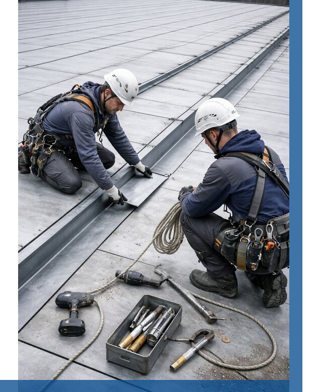 Ремонт фальцевой кровли в Кизляре от 711 р. | ВЫСОТНИК-Кзр