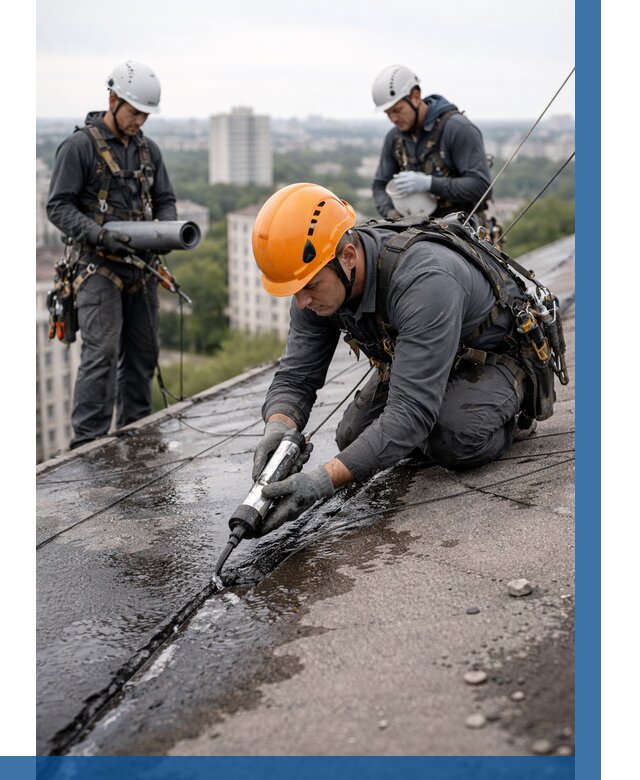 Устранение протечек кровли в Кизляре от 12193 р. | ВЫСОТНИК-Кзр