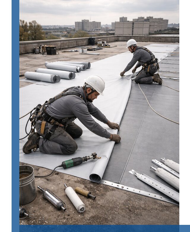 Монтаж мембранной кровли в Кизляре для промышленных зданий