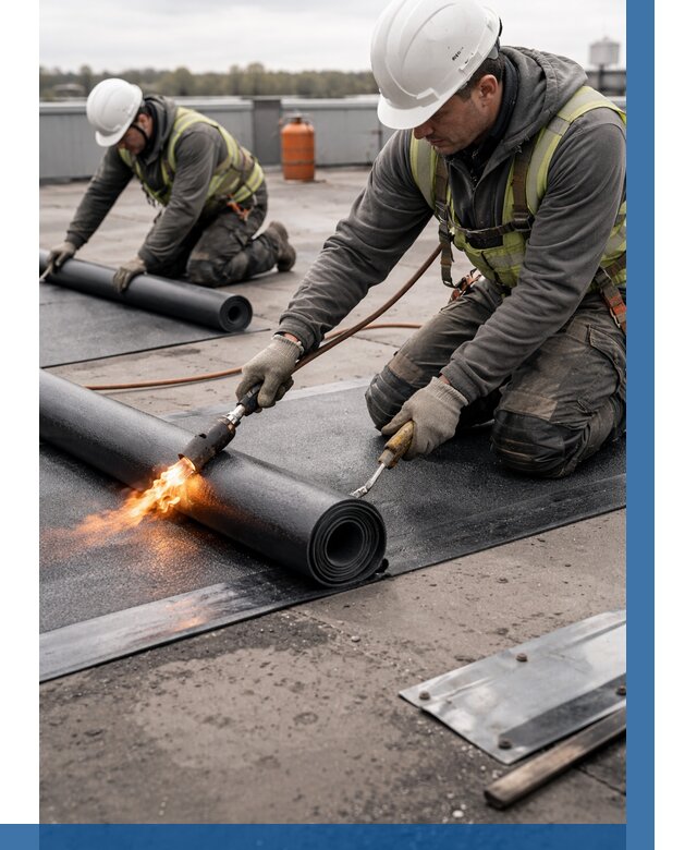 Монтаж наплавляемой кровли в Кизляре от 864 р. — ВЫСОТНИК-Кзр