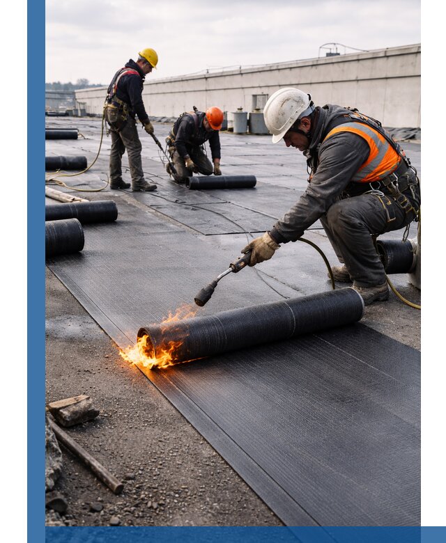 Монтаж наплавляемой кровли в Кизляре профессионально