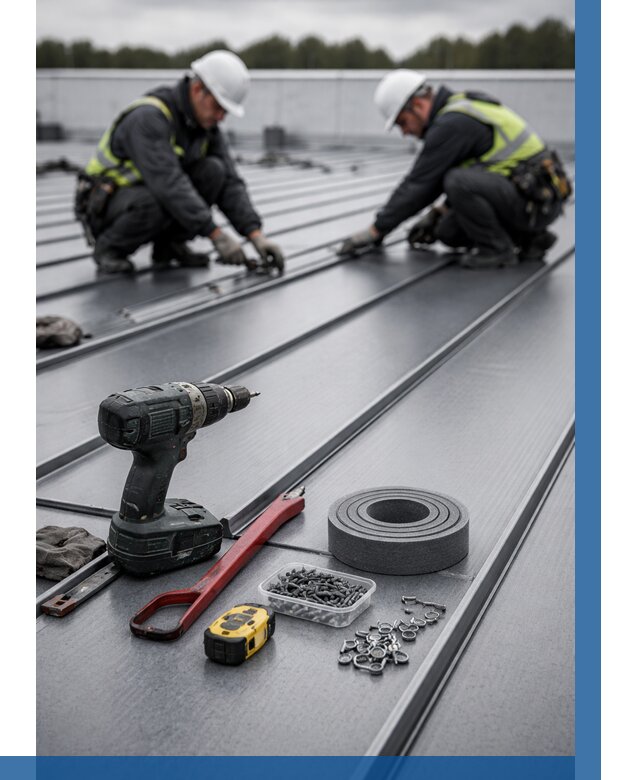 Монтаж фальцевой кровли в Кизляре от 1829 р. | ВЫСОТНИК-Кзр