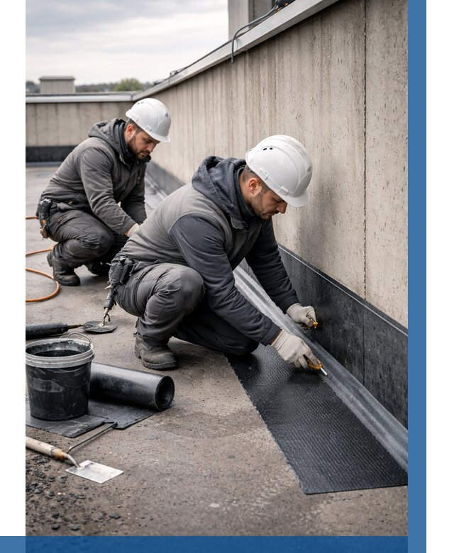 Гидроизоляция примыканий на кровле в Кизляре от 914 р. | ВЫСОТНИК-Кзр