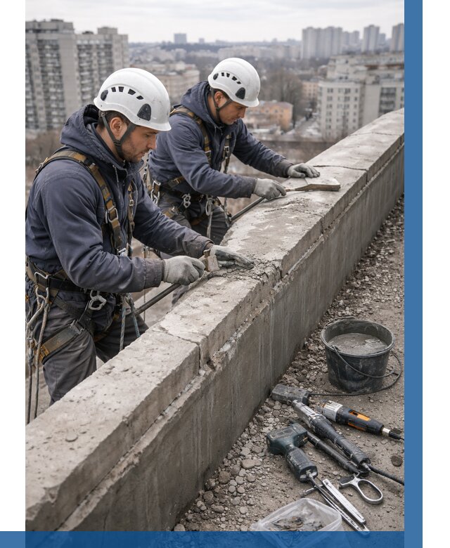 Ремонт парапета на кровле в Кизляре от 1524 р. | ВЫСОТНИК-Кзр