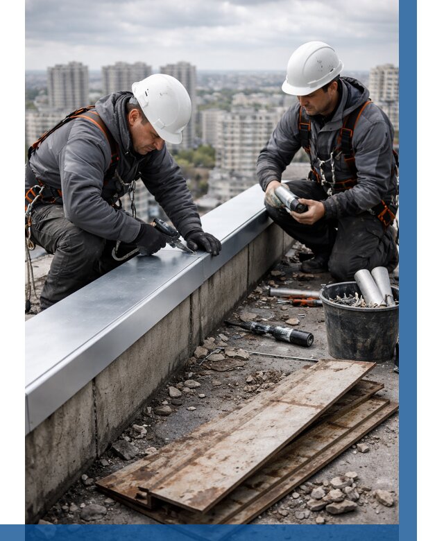 Замена парапетных крышек под ключ в Кизляре от 1219 р. | ВЫСОТНИК-Кзр