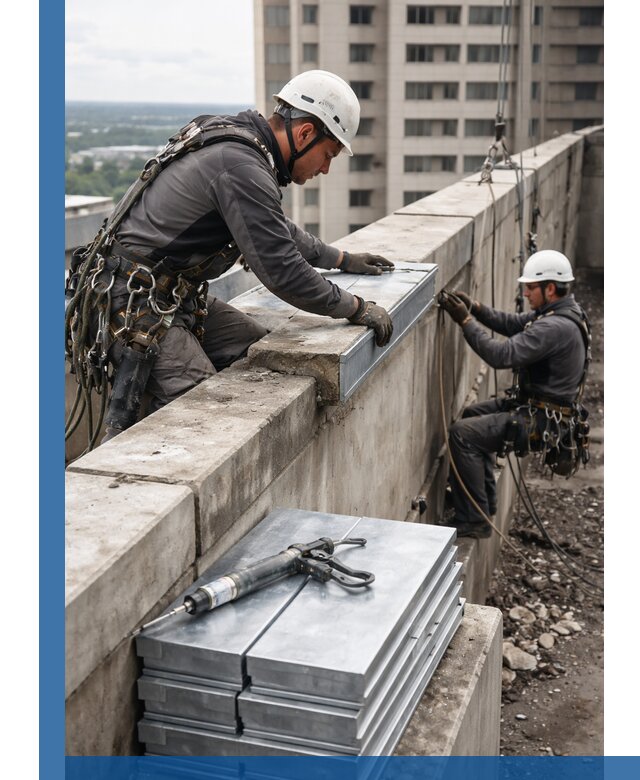 Замена парапетных крышек и установка новых в Кизляре