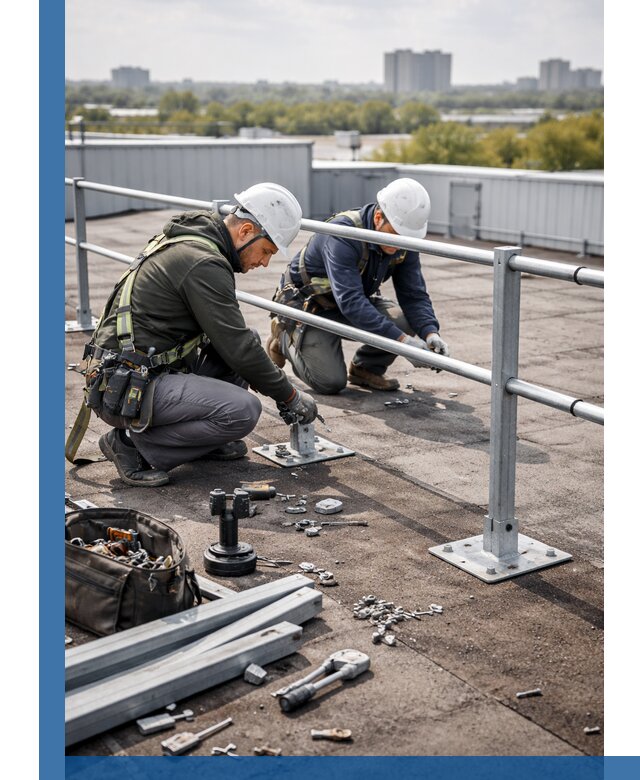 Монтаж кровельного ограждения в Кизляре под ключ с гарантией