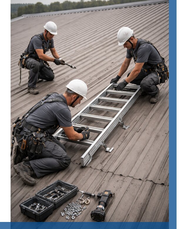 Монтаж кровельной лестницы в Кизляре от 4572 р. | ВЫСОТНИК-Кзр