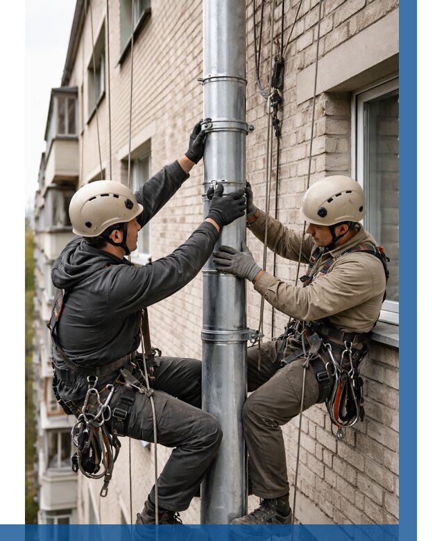 Замена водосточных труб в Кизляре от 6605 р. | ВЫСОТНИК-Кзр