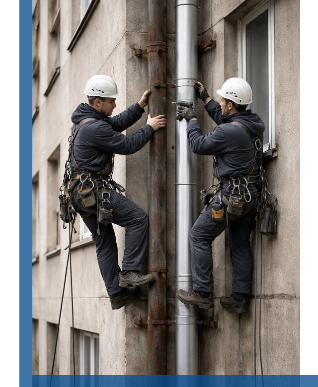 Замена водосточных труб в Кизляре: монтаж и демонтаж под ключ