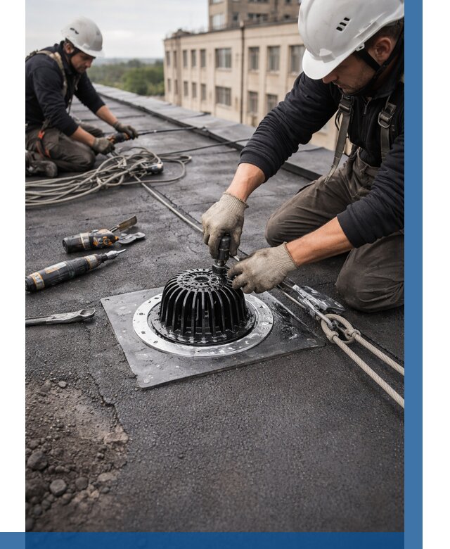 Установка водосточных воронок в Кизляре цена от 3556 р. | ВЫСОТНИК-Кзр