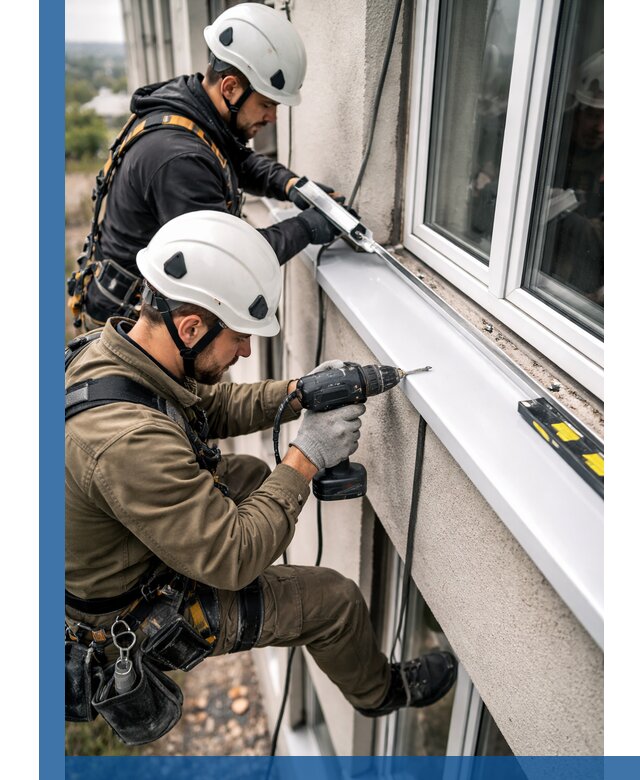 Профессиональный монтаж оконных отливов и отведения воды в Кизляре