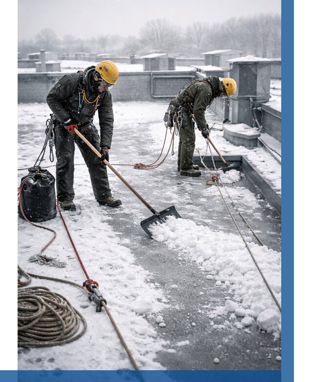 Очистка крыши от снега в Кизляре от 7621 р. | ВЫСОТНИК-Кзр