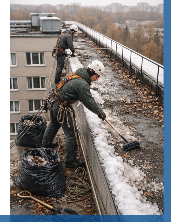 Очистка кровли по периметру в Кизляре от 559 р. | ВЫСОТНИК-Кзр