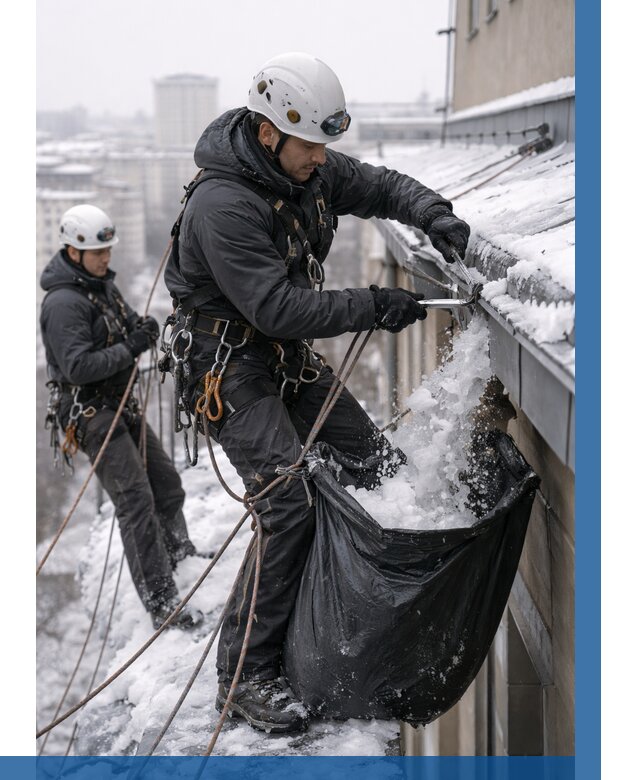 Аварийная очистка крыши в Кизляре под ключ от 305 р. | ВЫСОТНИК-Кзр