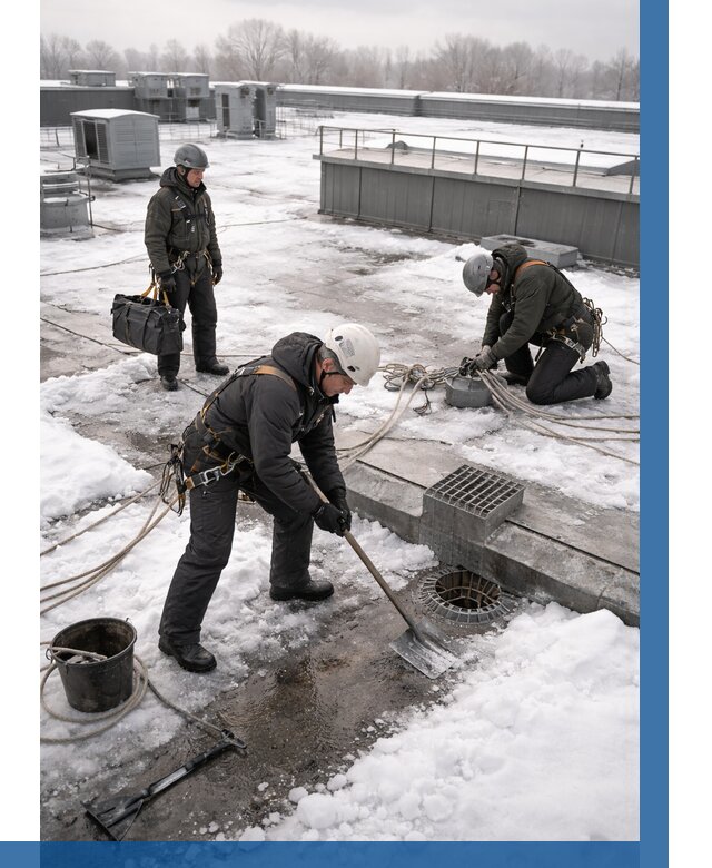 Абонентское обслуживание кровли зимой в Кизляре от 8129 р. | ВЫСОТНИК-Кзр