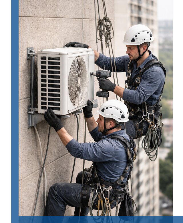 Монтаж внешнего блока кондиционера в Кизляре установка и крепление