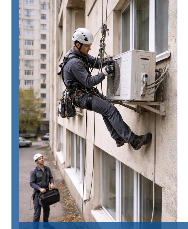 Демонтаж внешнего блока кондиционера в Кизляре профессионально