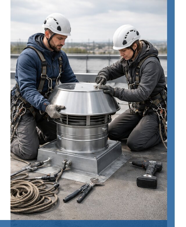 Установка дефлекторов на кровле в Кизляре от 4572 р. | ВЫСОТНИК-Кзр