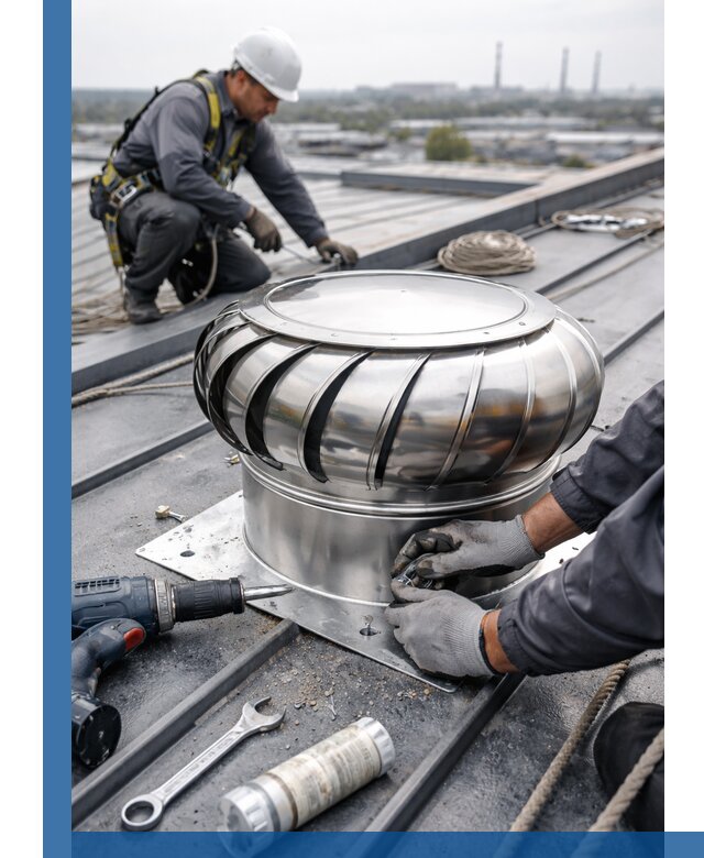 Установка дефлекторов на кровле в Кизляре профессионально