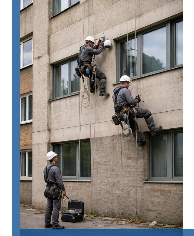 Монтаж фасадных камер видеонаблюдения в Кизляре под ключ