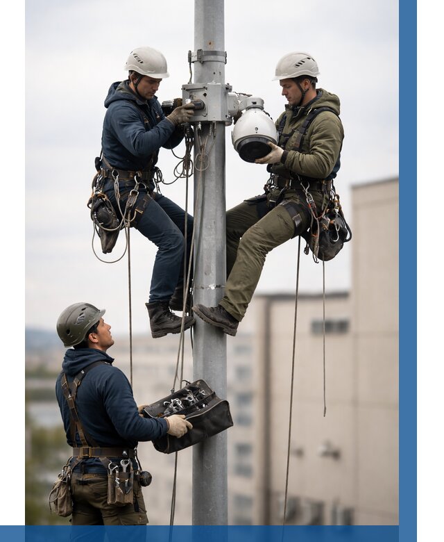 Установка видеокамер на мачте в Кизляре от 8637 р. | ВЫСОТНИК-Кзр