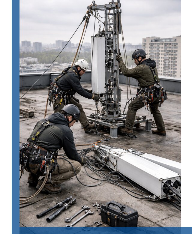 Демонтаж антенн на крыше зданий в Кизляре с гарантией